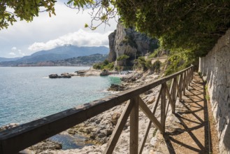 Hiking trail by the sea, Menton, Alpes Maritimes, Provence Alpes Cote d'Azur, French Riviera, South