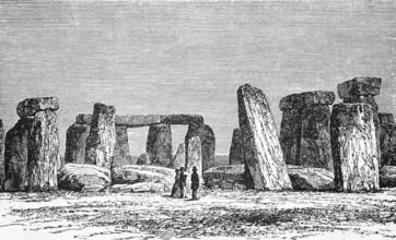 Stonehenge, Wiltshire, around 1870, England, digital reproduction of a historical model