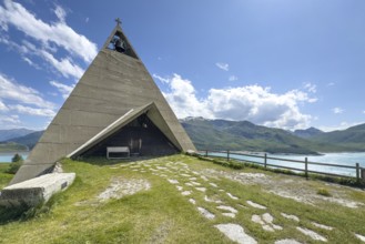 Mont-Cenis Pyramid Museum built in 1967 above the Lac du Mont Cenis in a stylised pyramid as a