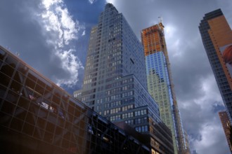 High-rise buildings and a skyscraper under construction, Manhattan, New York City, USA