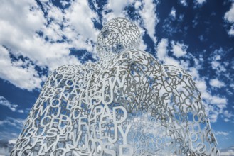 Sculpture made of letters, Le Nomade, artist Jaume Plensa, Antibes, Provence Alpes Côte d'Azur,
