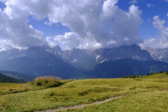 On the Helm, view of the Sesto sundial, Sesto, Dolomites, Val Pusteria, South Tyrol, Italy