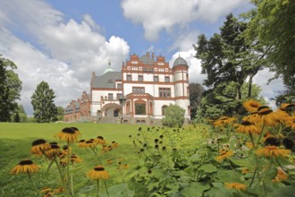 Wiligrad Castle built in 1898 on Lake Schwerin, Lübstorf, Mecklenburg Lake District,