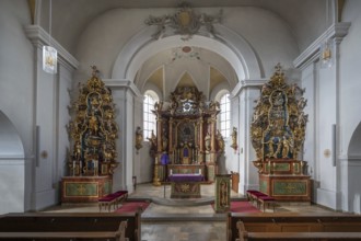 Side altars and altar around 1720, St Walburga, Kirchröttenbach, Middle Franconia, Bavaria, Germany
