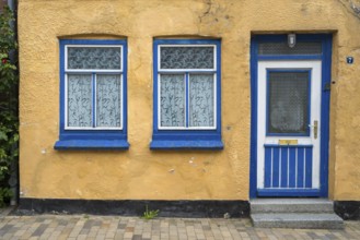 Coloured facade of an old house, Husum, North Friesland, Schleswig-Holstein, Germany