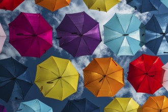 Coloured umbrellas, Interlaken, Bern, Switzerland