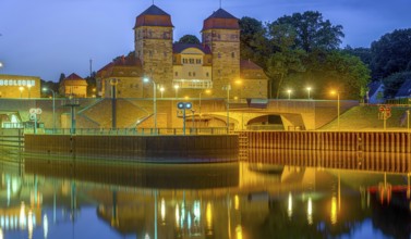 Slaughter sluice illuminated Minden Germany