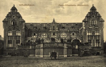 Historical postcard, picture postcard, naval officers' mess Wilhelmshaven, Lower Saxony, Germany,