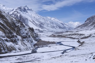 Spitital, with Spiti River, Himalaya, Kaza, Himachal Pradesh, India
