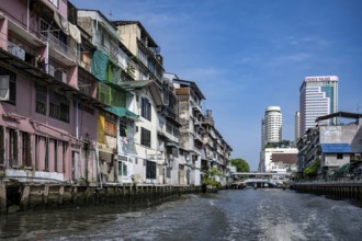 Canal-side flats, Bangkok, Thailand