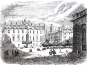 The Royal Palace and the Customs House, c. 1875, Barcelona, Spain, digitally enhanced reproduction