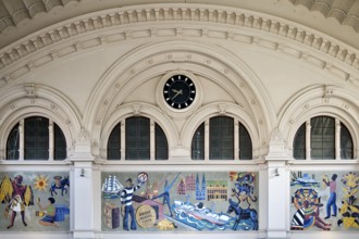 Wall mosaic from the 1950s in the reception hall, advertising space for Martin Brinkmann AG, Bremen
