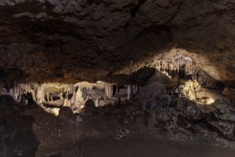 Limestone rock formations in a cave at Florida Caverns State Park in the Florida panhandle near