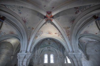 Vaulted ceiling in the chapter house, completed in 1220, not painted until 1528 Bebenhausen Abbey,