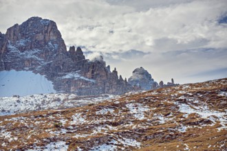 The Three Peaks in the Sesto Dolomites on the border between the provinces of Belluno in the south