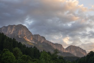 Sunrise at Maria Gern with a view of the Untersberg massif
