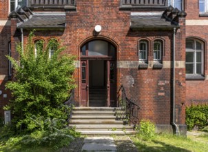 Historic brick building on the grounds of the Charité Campus Mitte, Berlin, Germany
