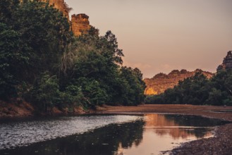 Special light atmosphere in the outback at Windjana Gorge National Park in Australia