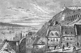 The Citadel with a view of the St Lawrence Seaway, Quebec, c. 1870, Canada, digital reproduction of