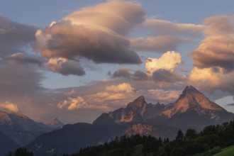 Gigantic sunrise near Maria Gern with a view of the Watzmann