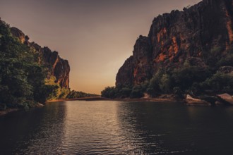 Special light atmosphere in the outback at Windjana Gorge National Park in Australia