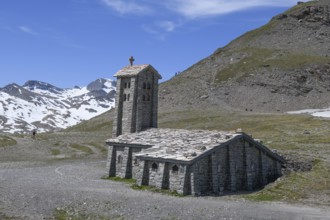 Chapel Chapelle Notre-Dame-de-Toute-Prudence next to pass road alpine road mountain road highest