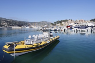 Boats in the harbour, Port De Soller, Majorca, Balearic Islands, Spain