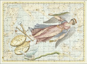 Zodiac sign, Virgo, Libra, star chart, universe, astrology, horoscope, after Johann Elert Bode (19