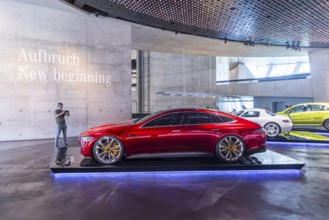 Mercedes-AMG GT Concept from 2017. The Mercedes-Benz Museum in Stuttgart presents a journey through