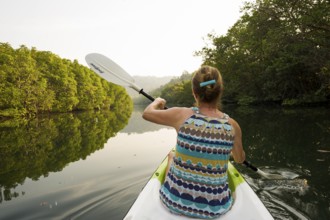 Paddler, Khlong Chao Beach, Koh Kood, Koh Kut, Gulf of Thailand, Thailand
