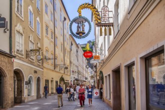 Getreidegasse in the historic city centre, Salzburg, Salzachtal, Land Salzburg, Austria