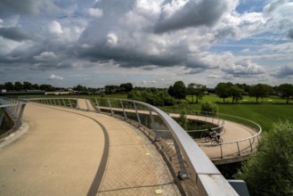 The Liniebrug, bicycle and pedestrian bridge over the Amsterdam-Rhine Canal near the village of