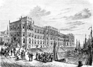 The Art Academy in Düsseldorf around 1885, North Rhine-Westphalia, Germany, Historical, digitally