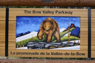 Sign on the Bow Valley Parkway, Banff National Park, Alberta, Canada