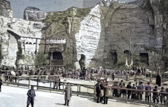 A lunch at the Caracalla Baths, are ancient bathing facilities in Rome, during a medical congress,