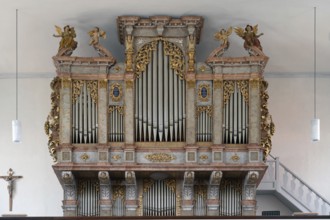 Prospectus of the 1710 organ of the parish church of St John, built in 1717-19, Biberacher Str. 6,