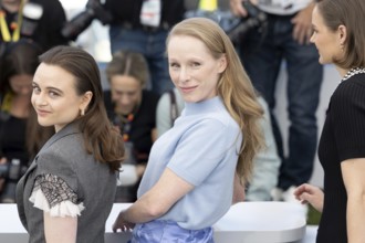 Cannes, France - 15.5.2024: Lena Urzendowsky, Susanne Wüst and Luise Heyer during the photocall for