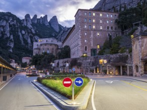 Monastery Montserrat at dawn, Barcelona, Catalonia, Spain