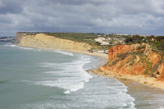 Rocky coast, Praia de Porto de Mos, Algarve, Portugal