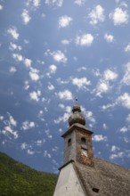 St George's Church in Nonn, Bad Reichenhall. Blue and white sky with a few clouds