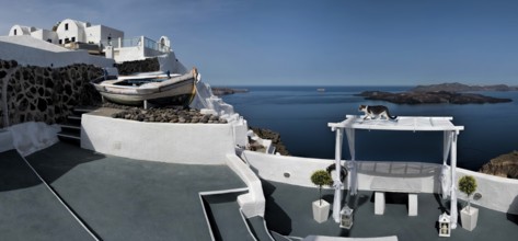 View of the Caldera Santorini Greece Cat built in