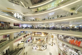 Floors with luxury shops, IconSiam shopping centre, Khlong San district, Thonburi, Bangkok,