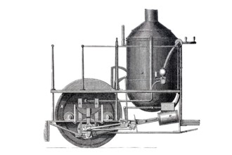 Steven's steam traction engine for ordinary roads, Simon Stevens, Historical, digitally enhanced