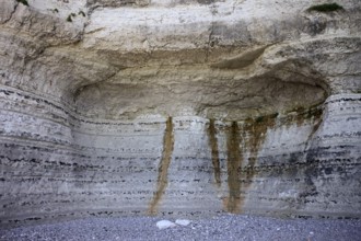 Flint inclusions in chalk cliffs, beach, pebble beach, Étretat, cliff, cliffs, chalk cliffs,