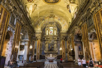 Interior view, Church of St. Jacques-le-Majeur, Old Town, Nice, Alpes Maritimes, Provence Alpes