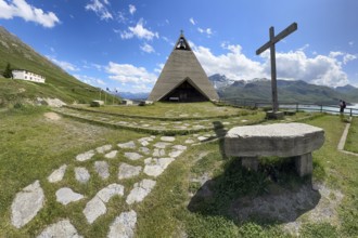 Mont-Cenis Pyramid Museum built in 1967 above the Lac du Mont Cenis in a stylised pyramid as a