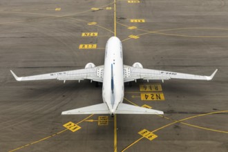 A Boeing 737-800 aircraft of Xiamenair with registration number B-6490 at Chek Lap Kok Airport