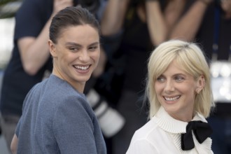 Cannes, France - 15.5.2024: Angelina Woreth and Mélanie Laurent during the photocall for QUI BRILLE