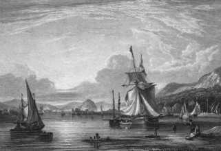 The Clyde from the Eskine ferry to illustrate the poem The Banks of Clyde by Andrew Park, Scotland,