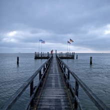 Sailors' Bridge, one of several sea bridges on Föhr, Wyk auf Föhr, North Frisia,
